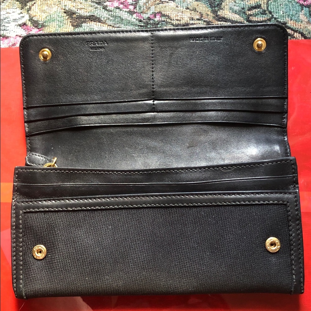 Prada Black Leather and Nylon Zip Wallet - Picture 3 of 3